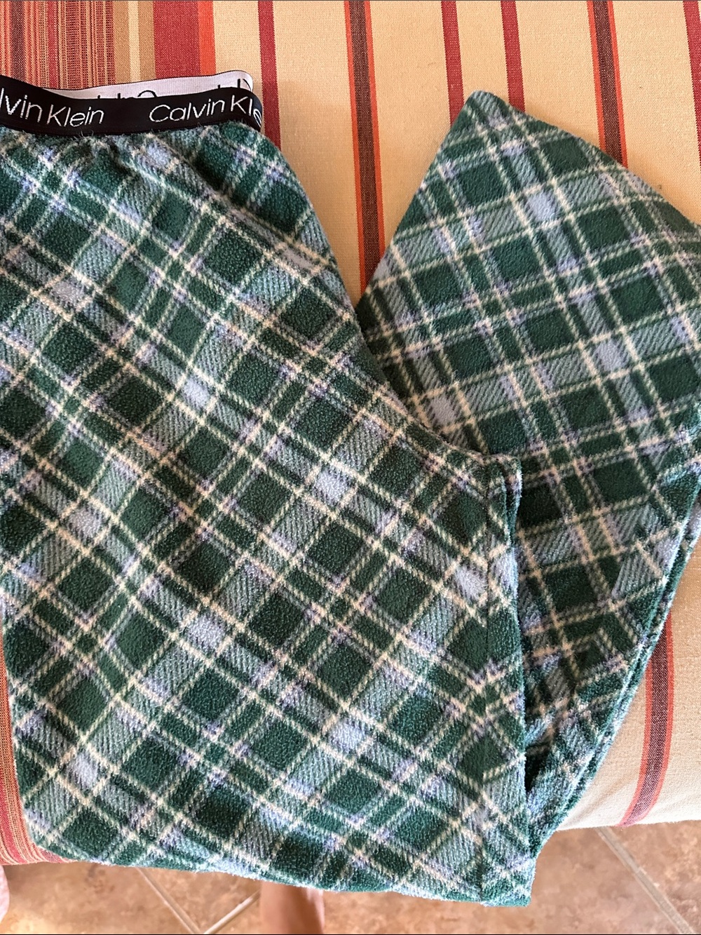 Calvin Klein Kids Red & Green Plaid Pajama Bottoms - Picture 3 of 3